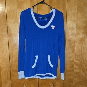 Antigua Blue and Gray Women's Crew Neck Sweater
